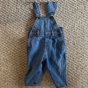 Baby Jean denim overalls 12 months snaps on bottom for easy diaper changes